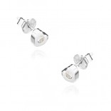 Silver earrings HEARTS with cubic zirconias