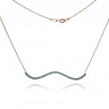 Rose gold-plated silver necklace with blue turquoise