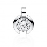 Silver pendant with white rhodium-plated zircon