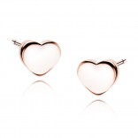 Silver earrings gold-plated with rose gold HEARTS