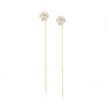 Silver gold-plated earrings with white cubic zirconia