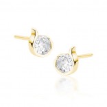 Gold-plated silver earrings with a beautifully sparkling zircon