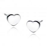 Silver earrings HEARTS - small sticks