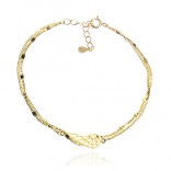 Gold-plated silver bracelet on two chains WING
