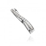 Silver ring with white cubic zirconia - beautiful interwoven wedding ring