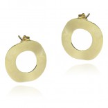 Gold-plated silver earrings WAVED CIRCLES