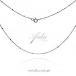 Chain - Ankier decorative necklace with a 45 cm diamond ball - rhodium-plated