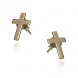 Gold-plated silver cross earrings