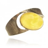 Beautiful silver gold-plated bracelet with yellow amber - artistic jewelry