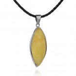 Silver pendant with yellow amber - unique jewelry for a gift!