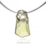 Original silver pendant with transparent amber