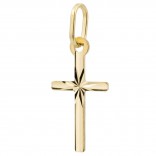 The golden cross, fineness 585, is delicate and diamond-cut