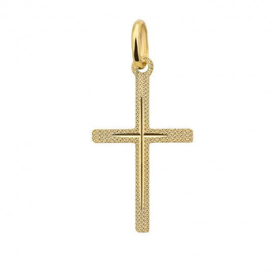 Mały krzyżyk złoty doamentowany  złoto pr. 585