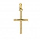 Small cross, golden, diamond-cut, gold, pr. 585
