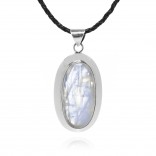 A large silver pendant with a moonstone with an exceptionally beautiful stone!