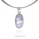 Silver pendant with a moonstone - a lucky stone
