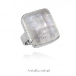 A silver ring with a moonstone - unusual jewelry
