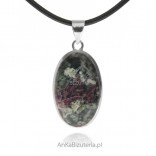 Silver pendant with a natural Eudialyte UNIKAT stone