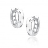 Silver hoop earrings with cubic zirconia