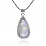A large silver pendant with a UNIKAT moonstone