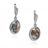 Silver earrings with copper turquoise - original earrings with natural UNIQUE stone