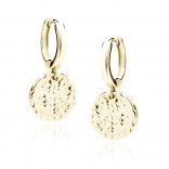Gold-plated silver earrings with a round plate