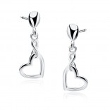 Silver heart and infinity earrings