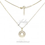 Gold-plated silver necklace ZIRCONIA CIRCLE with an interesting cut