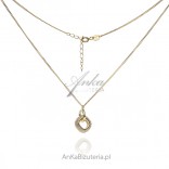 Silver jewelery, gold-plated necklace with cubic zirconia