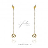 Gold-plated silver earrings with earrings and cubic zirconia
