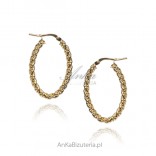 Gold-plated silver-plated oval braided rings