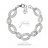 Silver bracelet - openwork oval circles