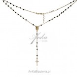 Gold-plated silver rosary with black onyxes