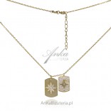 Gold-plated silver necklace with a double pendant