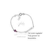 Children's silver bracelet for engraving with a butterfly and a heart
