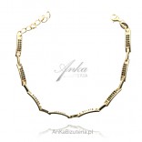 Elegant silver gold-plated bracelet with black cubic zirconia