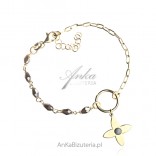 Gold-plated silver LILIA bracelet with graphite zircon