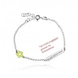 Silver bracelet with a flower with the possibility of engraving