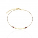 Gold-plated silver bracelet with brown hematite