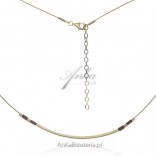 Gold-plated silver necklace with brown hematite