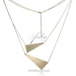 Double gold-plated silver necklace with two triangles