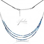 Silver necklace with blue hematites