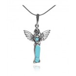 Silver pendant with turquoise ANIELICA in size M