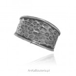 Silver, adjustable oxidized ring