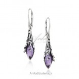 Silver earrings with ICICKS amethyst