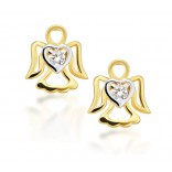 Gold Angels earrings with cubic zirconia. 333