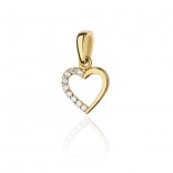 Small heart pendant with cubic zirconia