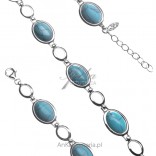 Silver bracelet with blue turquoise
