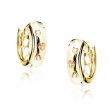 Gold-plated silver earrings with zircon in a champagne color