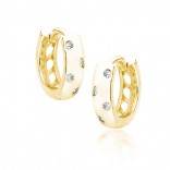 Gold-plated silver earrings with white zircon